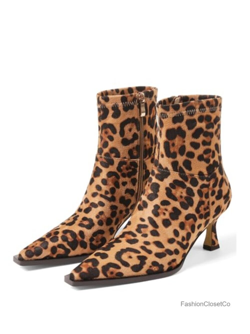 Women's Kitten Heel Ankle Boots Pointed Toe Booties Side Zipper